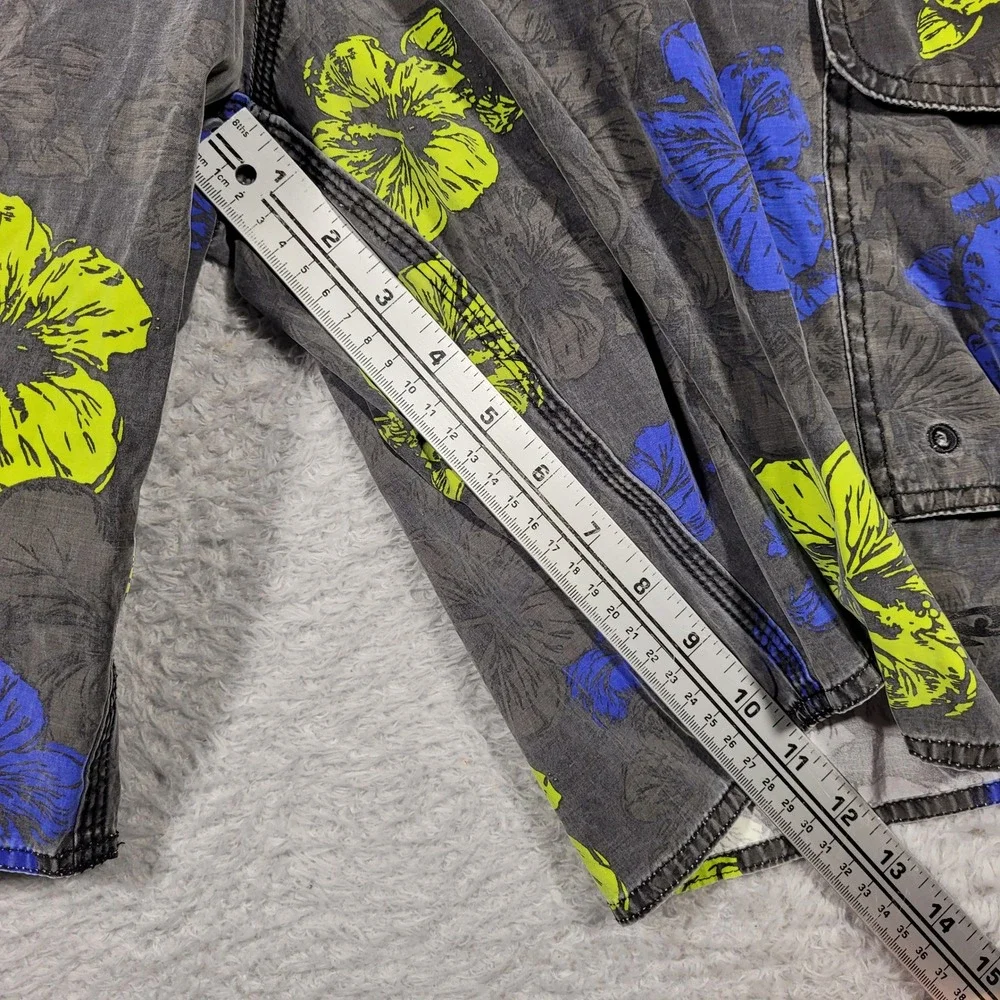 Palmwave Board Shorts Mens 38 Gray Floral Cargo Pockets‎ Swim Trunks